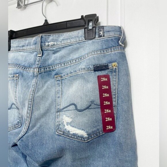 New 7FAM Josefina Jewel Skinny Boyfriend Jeans in Blue Size 28 - Picture 8 of 14